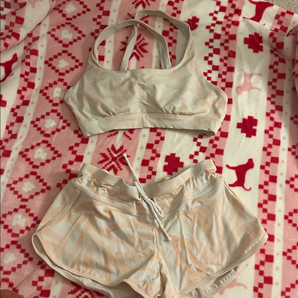 Athleta peach tie-dye swim suit